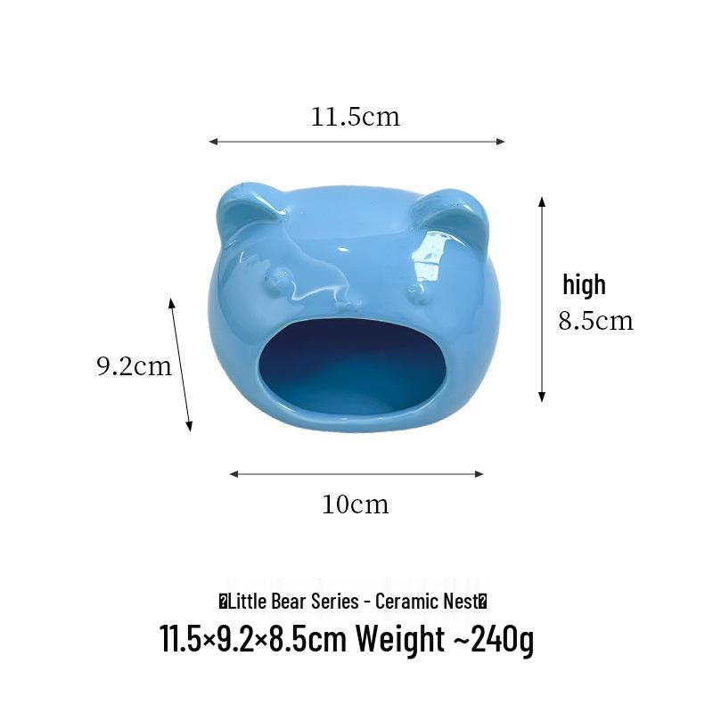 Bear-Shaped Ceramic Hamster Hideout – Cooling Summer Shelter for Small Pets