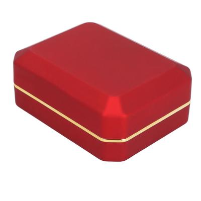 Schmuck Präsentationsbox Licht Beflockung innen Ringe Anhänger Aufbewahrung Geschenkbox für Verlobung Hochzeit