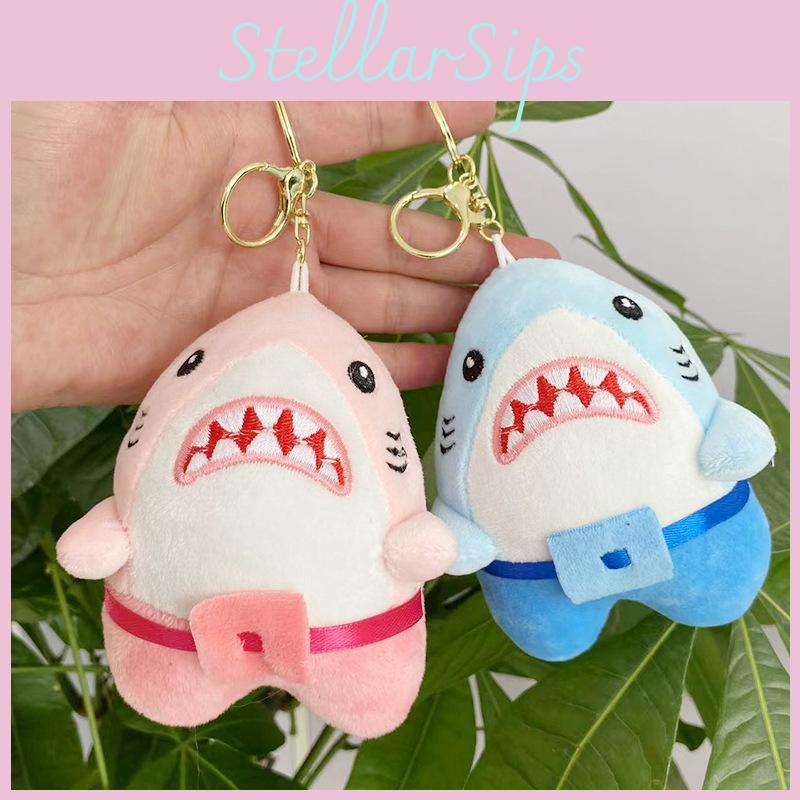 Cute Soft Plush Shark Keyring Adorable Stuffed Animal Hang Tag For Bag Decoration