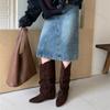 Dames Laarzen Spitse Neus Halve Kuit 2026 Herfst Nieuwe Mode Chelsea Laarzen Hoogte-verhogende Inlegzolen Retro Hoge Kwaliteit Mujer Botas