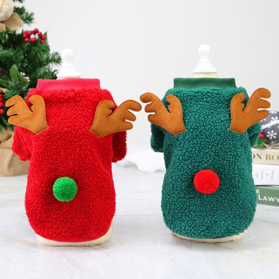 Long-lasting Dog Fleece Clothes Christmas Series Pattern Lovely Thickened Puppy T-shirt Clothes