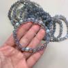 Natural Grey Moonstone & Labradorite Women's Bracelet - Elegant Single Strand for Couples