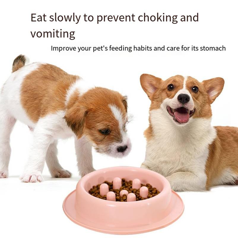 Dog Slow Food Bowl Anti-choke Small and Medium-sized Dog Slow Food Bowl Anti-upset Round Thickened Pet Supplies