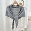 Triangle Shape Stripe Knitted Shawl Warp Knitting Shoulder Scarf Sun Protection Cape  Female