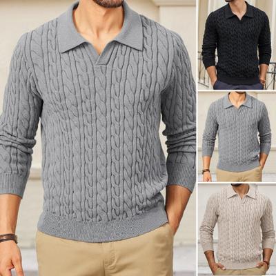 Ανδρικά Πλεκτά Τοπς Πέτο Μακρυμάνικα Μονόχρωμο Πουλόβερ Πλεξούδα Χειμερινά Χοντρά Ζεστά Πουλόβερ