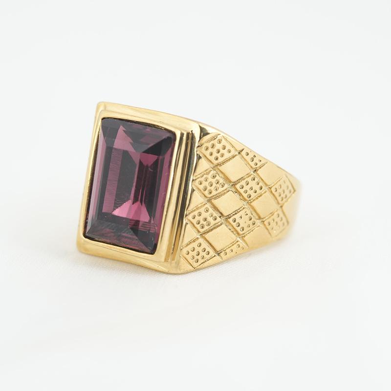 European and American Rings, Gemstones Vacuum Electroplating Multi-color Domineering Men's and Women's Exaggerated Rings