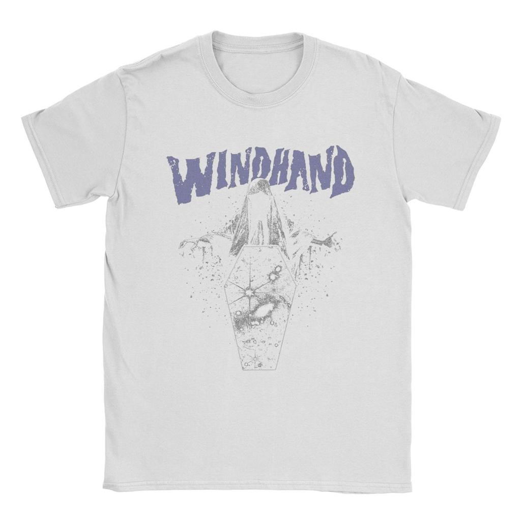 Windhand T Shirts for Men Pure Cotton Vintage T-Shirt Round Collar Tee Shirt Short Sleeve Clothing Printed