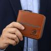 PU Leather Short Card Bag Multi-functional Business Wallet Portable Men's Wallet  Male