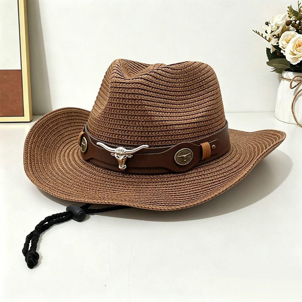 Summer Straw Cap Wide Brim Sun Hat Casual Beach Panama Hat