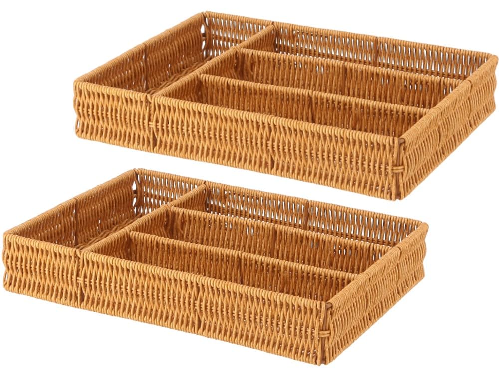 

от Fuji Boeki Моющаяся корзина для хранения столовых приборов с разделителями x 2 Хранение столовых приборов Стильная корзина для хранения [Набор 2] Штуки, Корзина, Коробка,