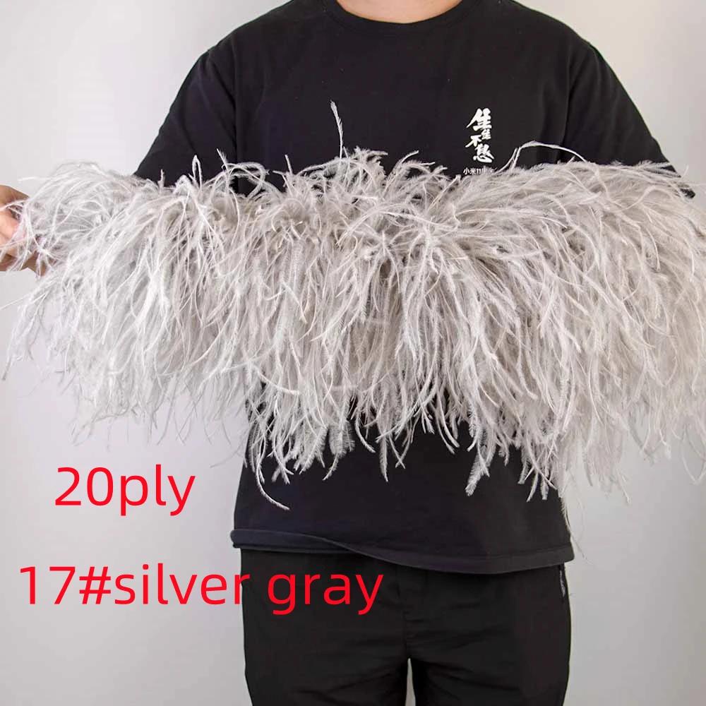 DIY 2 6 10 20 30ply Ostrich Feather Boa for Party/Costume/Shawl/Craft 50CM Ostrich Feathers Trim Costume Feather Top Dress Skirt