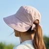 Customized Bucket Hat Women Summer Wide Brim Ponytail Sun Protection Chin Strap Cap For Fishing Climb Outdoor Camp Fisherman