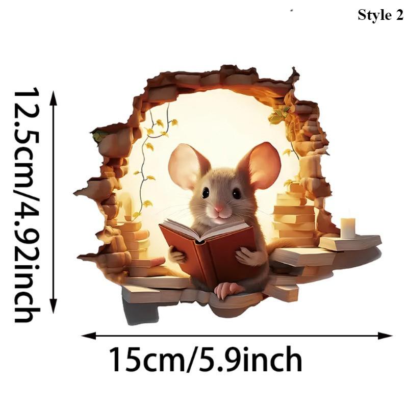 Mausloch-Sticker für kaputte Wände, Tier-Thema, abnehmbare Ratten-Aufkleber für Ecken, Wohnzimmer, Schlafzimmer, Kinderzimmer, Wandkunst
