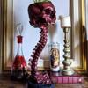 A96I-Resin Skull Planter & Spine Stand Set, Polyresin Skulls Pot, Halloween Decoration Retro Human Skull Head Flower