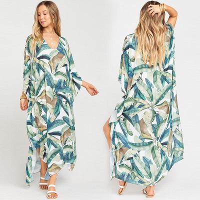 Plus Size European & American Vacation Beach Cover-up Dress - Women's Robe
