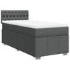 Box Spring Bed with Mattress Dark Gray 100 X 200 Cm Fabric