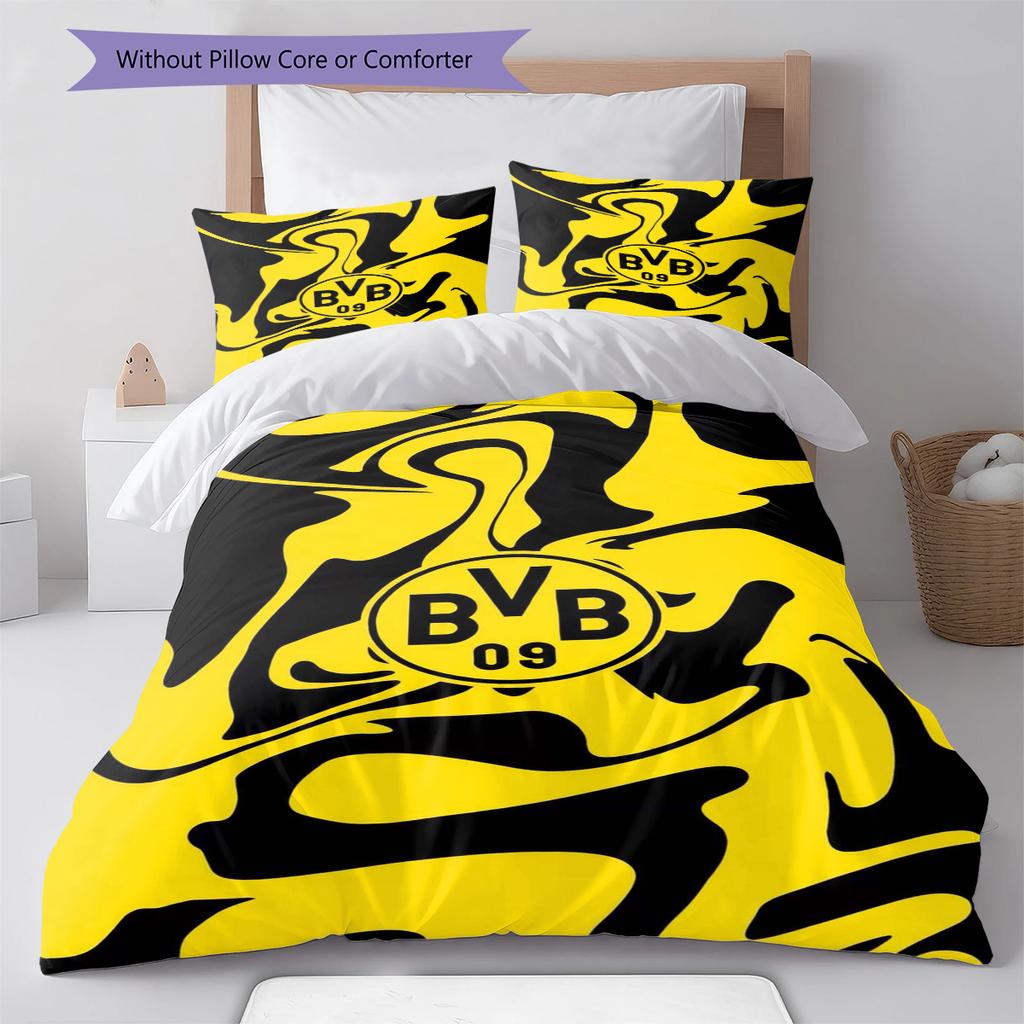 Bvb Fc Pattern Bedding Set Quilt Cover Pillowcase Home Decor Gift (1 * Duvet Cover + 2 * Pillowcase, Without Core)