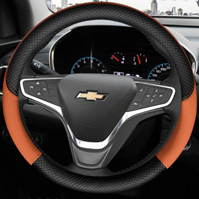 gjfp7 Microfiber Leather Car Steering Wheel Cover Non-slip breathable For Chevrolet Malibu XL 2015-2019 Equinox 2017-2019