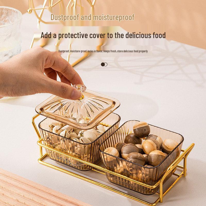 Creative Plastic Snack Compartment Plate for Living Room or Bar Use