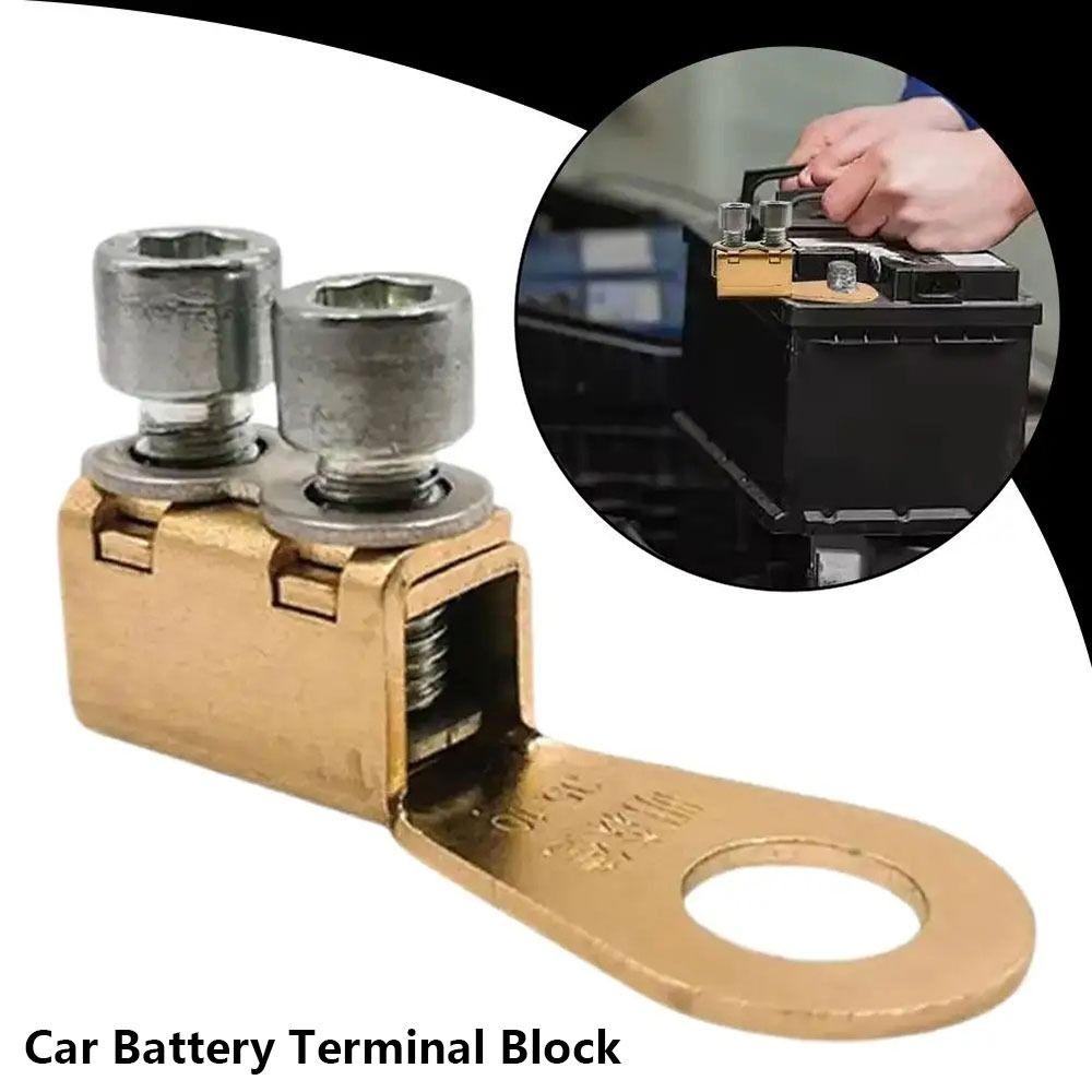 1Pcs New Brass Battery Terminal Block Wear-resistant Junction Block Post Terminals Clip Car