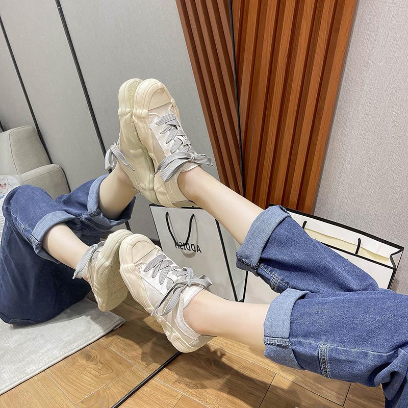 Fashion Half Slippers Woman Silk Breathable Shoes Women Thick Sole Casual Shoes Sneakers Shoes for Women 2025 Zapatos De Mujer