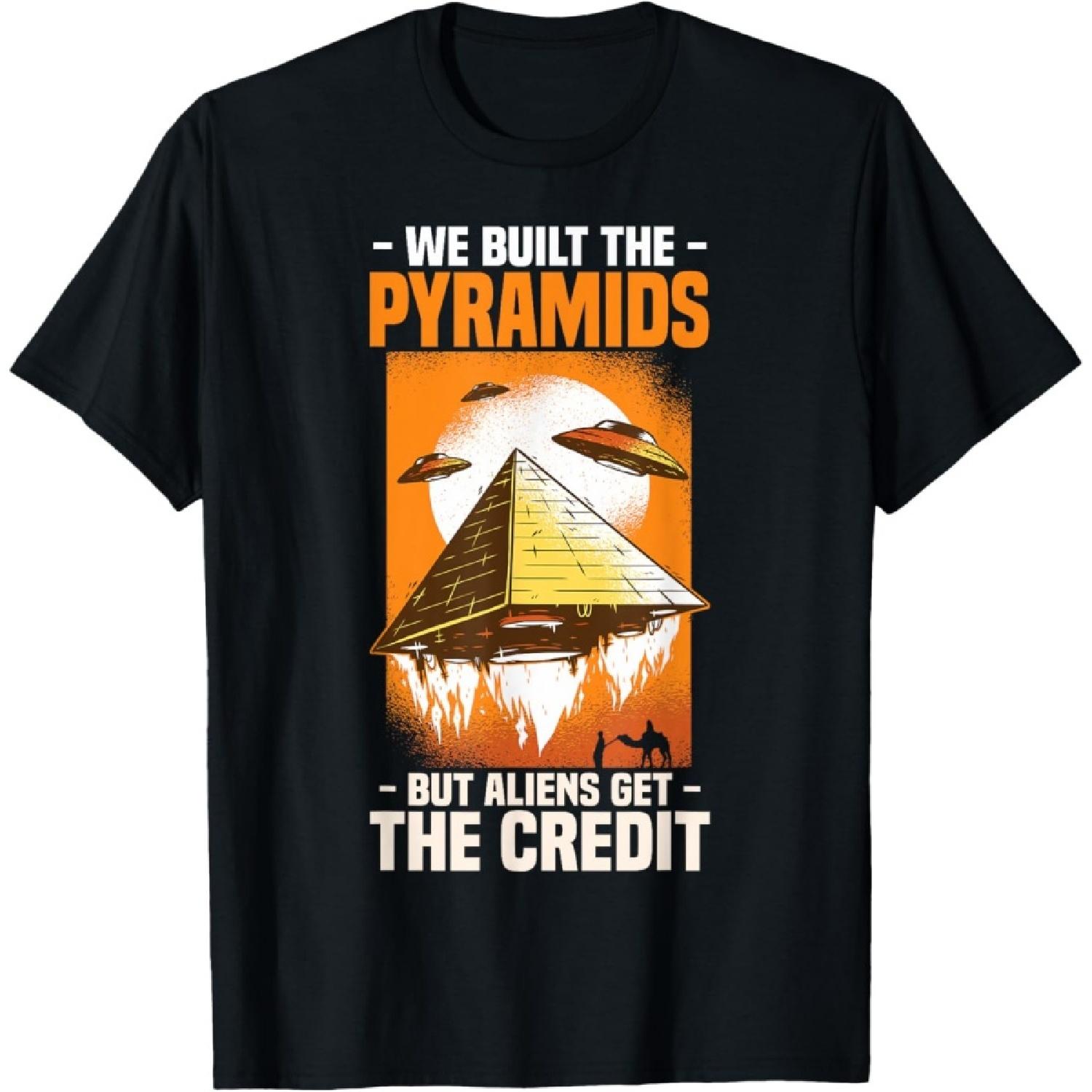 Egypt Aliens UFO Egyptian Pyramid T-Shirt S