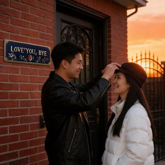 Älskar dig Hejdå Metallskylt Väderbeständig Vintage Utomhus Trädgård Gård Hem Bar Hall Entré Vägghängande Skylt Dekorativ Plakett