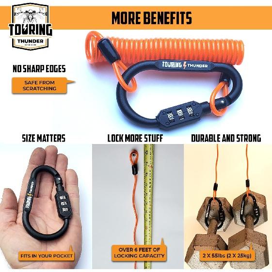 Замок для мотоциклетного шлема — комбинированный карабин с высокой степенью защиты — фото 7