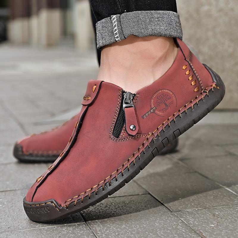 Scarpe casual in pelle da uomo primaverili e autunnali Scarpe da guida per auto da uomo di grandi dimensioni Scarpe casual fatte a mano traspiranti da uomo