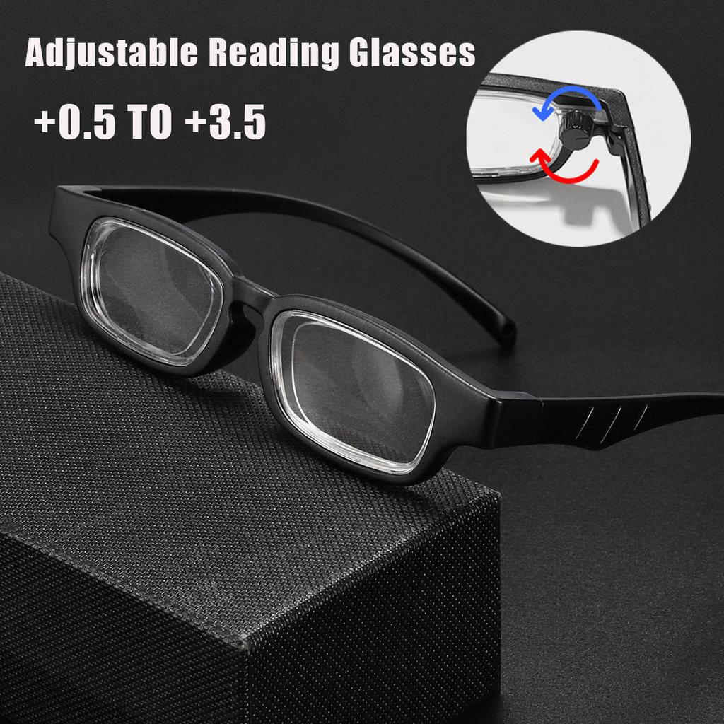 New TR Adjustable Reading Glasses Rotatable Focus 0 5 To 3 5 Diopter Portable Presbyopia Glasses For Men Women