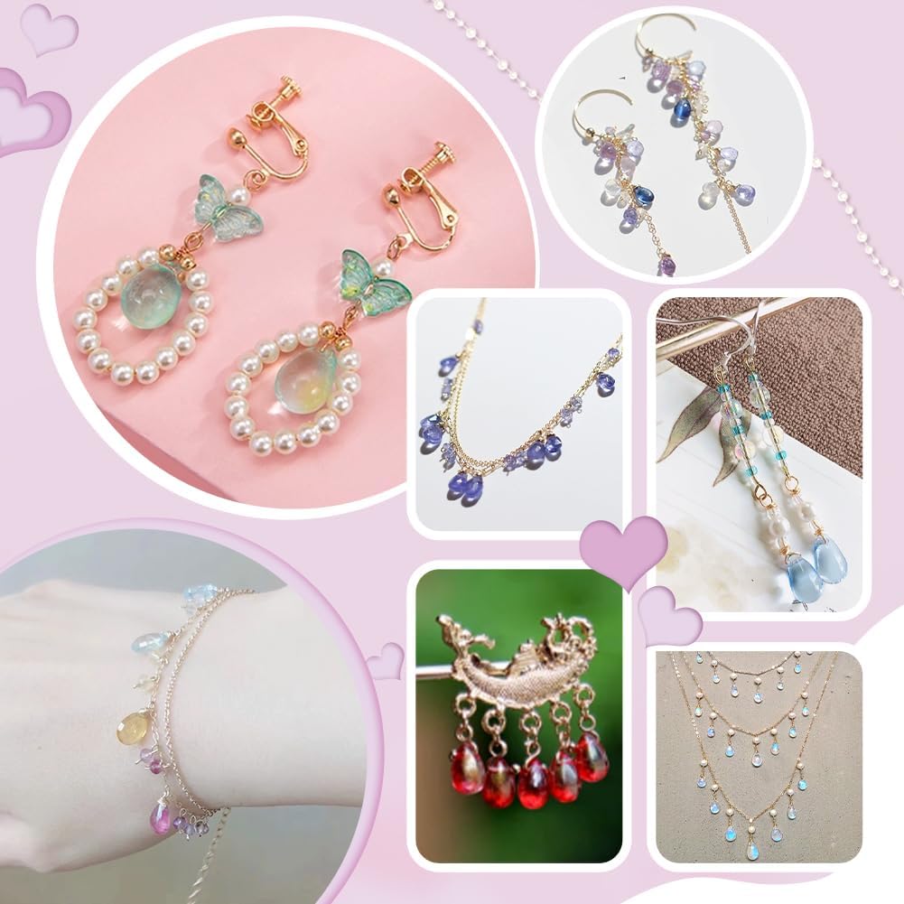 PH PandaHall Crystal Dangle Charms Pendants Teardrop Charms Bead Charms with Copper Loops for Jewelry Making Necklace Crafts
