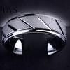 Men Fashion Matte Geometric Band Finger Ring Wedding Engagement Jewelry Gift