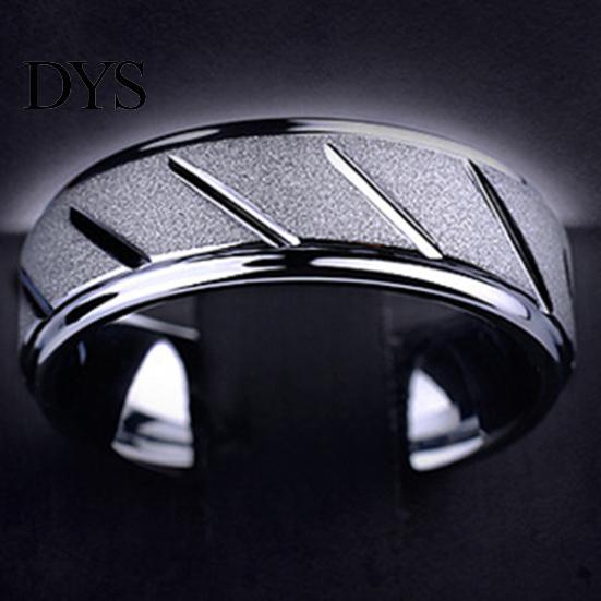Men Fashion Matte Geometric Band Finger Ring Wedding Engagement Jewelry Gift