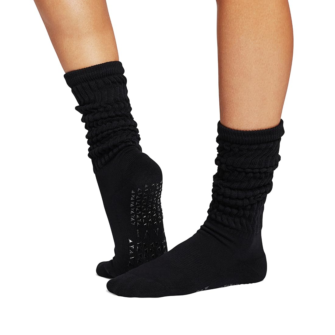 

TAVI Stacy Grip Socks for and and Sneaker Size Medium Non-Slip Yoga, Pilates, Ballet, Sports, Men s Women s Ankle-Length Socks, Ebony,