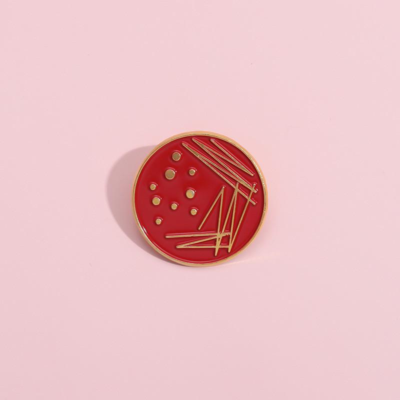 Modern Red Geometric Pin Alloy Brooch Unique Fashion Accessory For Clothing And Handbags