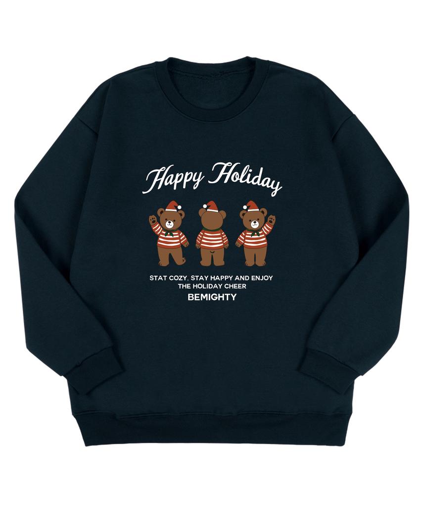 BEMIGHTY Happy Holiday Brushed Oversized Sweatshirt [Melan Grey]