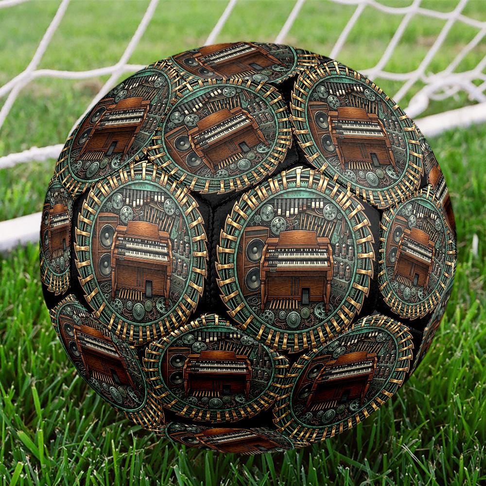 Steampunk Organ Gear Art Round Football Size 5 Adult Ball Suitable for Training Matches and Outdoor Team.