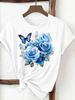 (Asian Size) butterfly lovely trend  Clothing T Shirt Print Female Woman Women Fashion Tee Top Short Sleeve Graphic T-shirts
