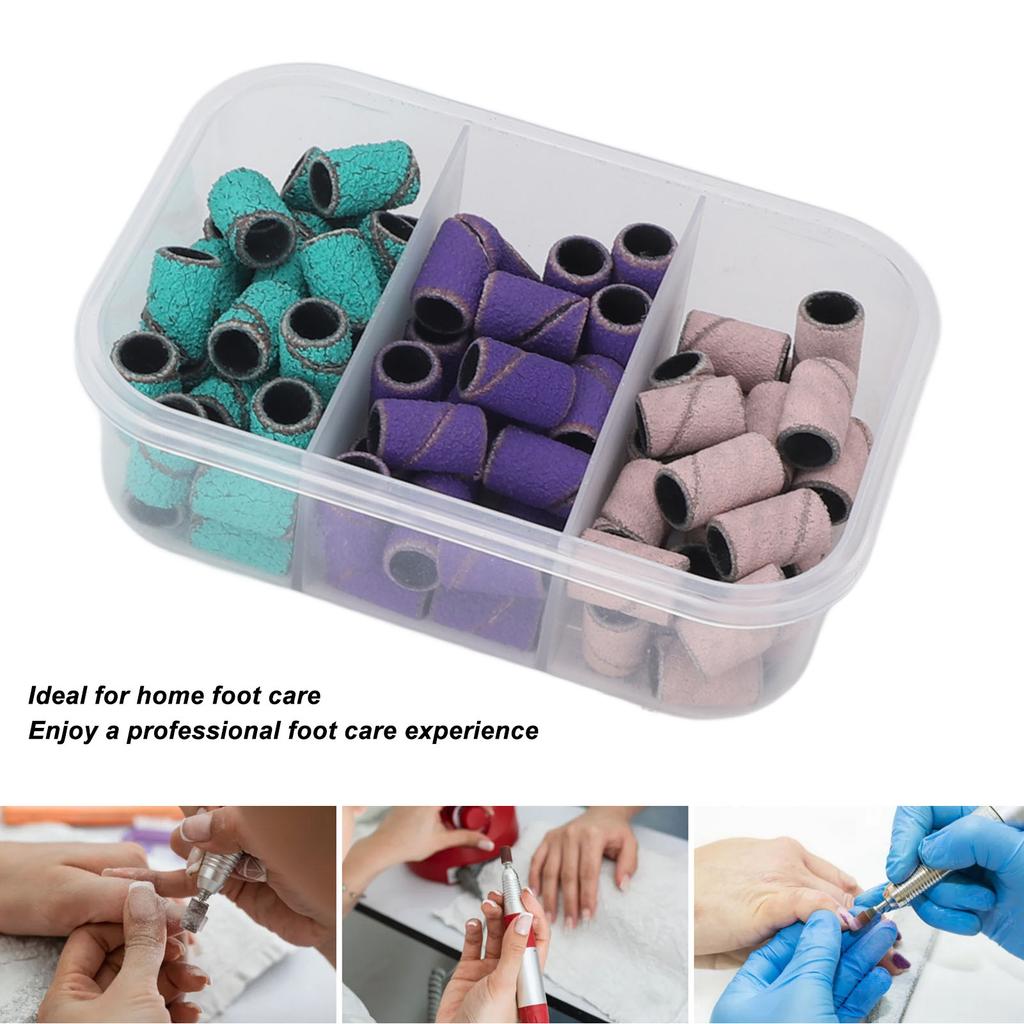 75pcs Small Manicure Sanding Band 80# 120# 180# Exfoliation Professional Sanding Ring Band for Pedicure