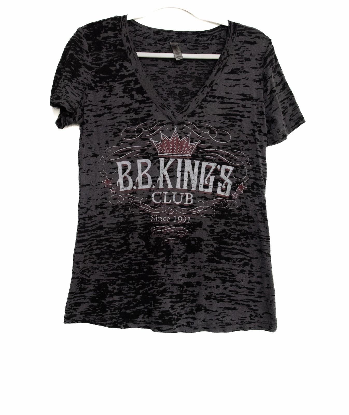 Next Level Apparel Мужская черная серая футболка с графикой BB Kings Club с коротким рукавом XL L