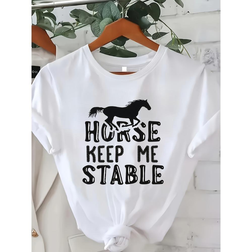 Horse Lover and Equestrian Graphic Tees Casual T-Shirt Collection with Western Cowgirl Keep Me Stable