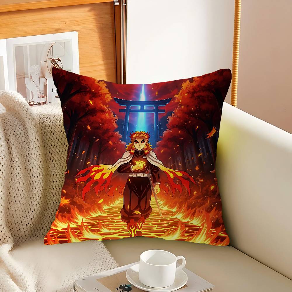 Characters Kyoujurous Rengoku Pillowcase Toon Gift Cushion Cover Bedroom Home Sofa Chair Seat Decor Pillow Case
