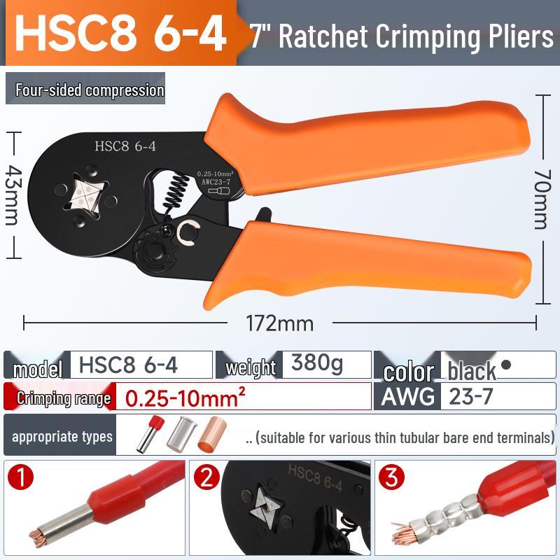 European Pin-Type Pre-Insulated Copper Ferrule Wire Connectors with Crimping Pliers