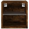 Wall Mounted TV Cabinet with RGB LED Lighting Smoked Oak Finish 30 x 28.5 x 30 cm