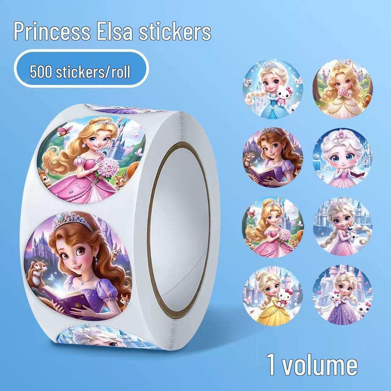 

500-Pack Elsa Princess Cartoon Reward Stickers for Girls