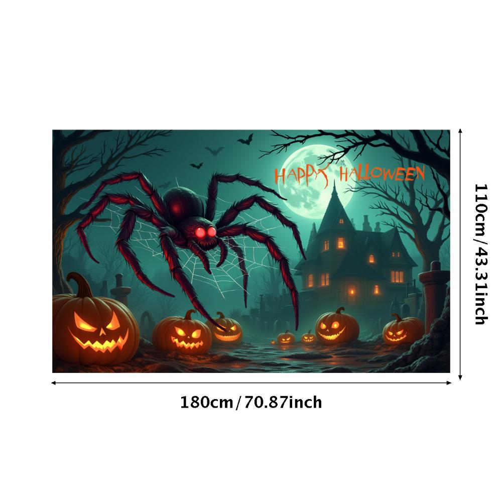 Halloween Banner Haunted Effect Halloween Party Banner Pumpkin Backdrop Pumpkin Illustration Night Theme Banner For Haunted