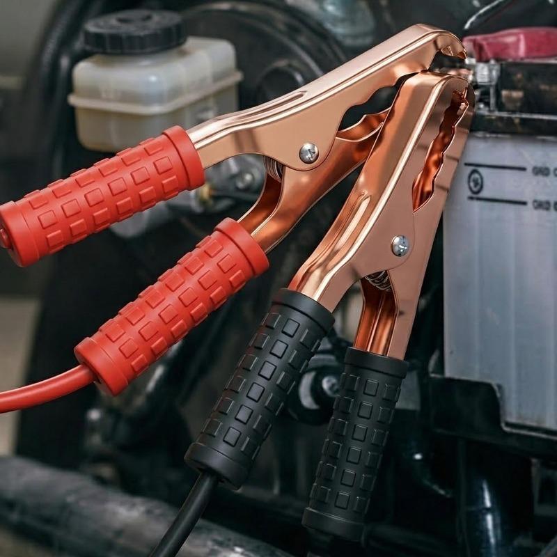 Motorcycle Battery Pure Copper Jump Start Cables Car Power Charger Heavy Duty Car Battery Cables for Emergency Jump Starting