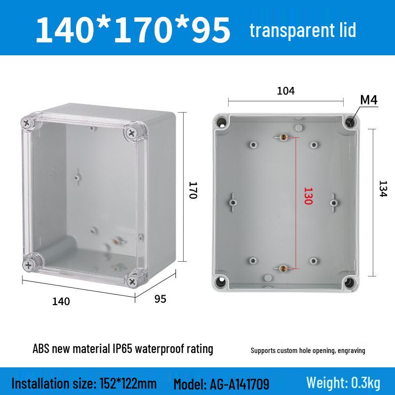 Outdoor Waterproof ABS Power Supply & Monitoring Socket Box with Wiring Terminal & Button
