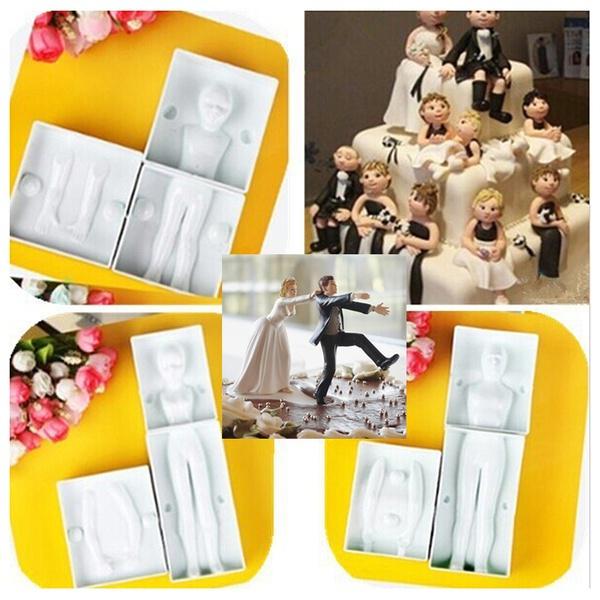 

3Parts/Set 3D Human Shape Cake Mold Fondant Cake Decorating Gum Paste Baking Tool kid girl