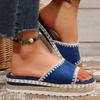 Women'S Platform Slip Sandals Fashionable And Casual Solid Color Fabric Upper Women Heeled Sandals Sandals Women Size 8 Wedge